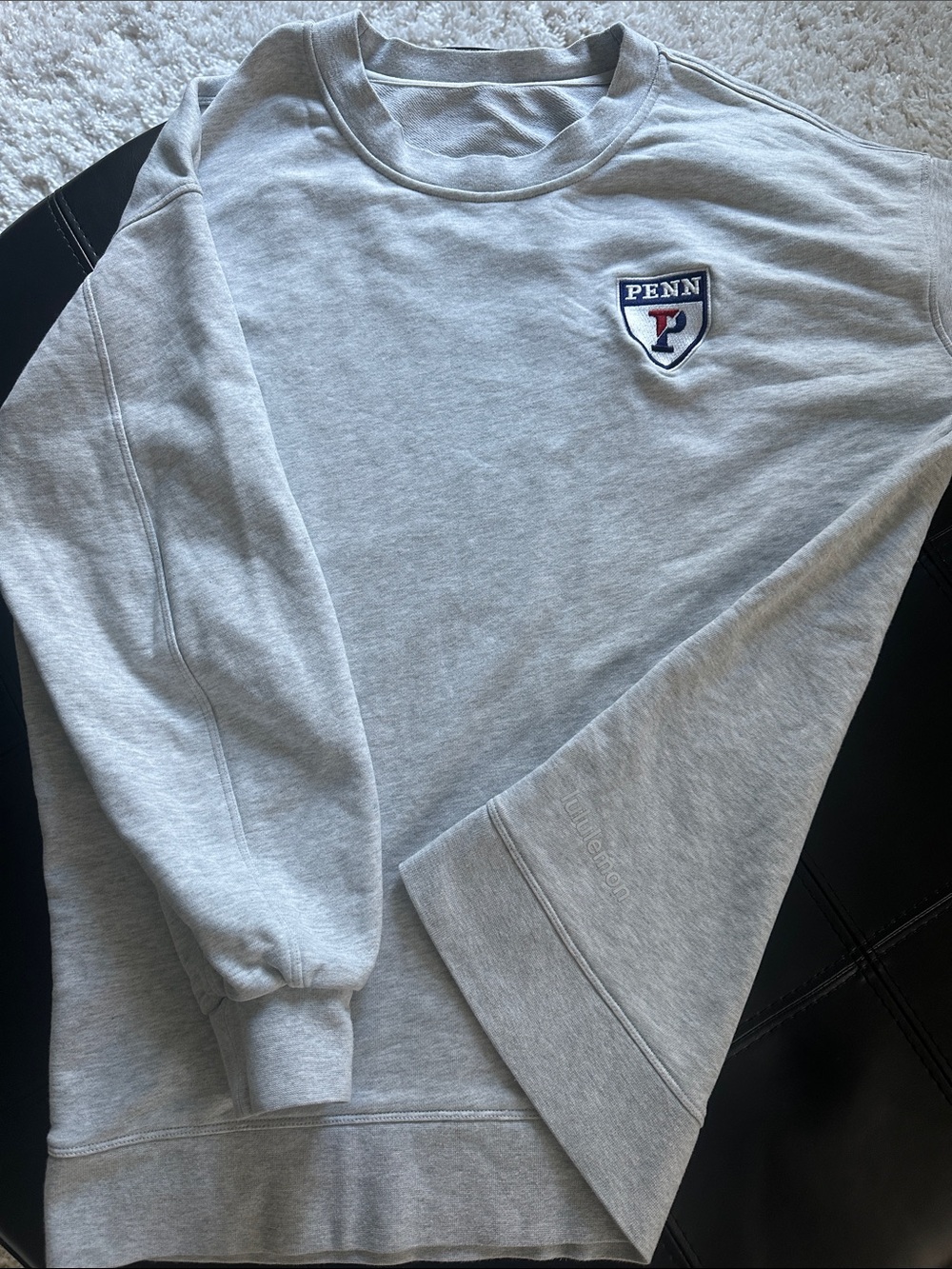 UPenn Penn Medicine Lululemon Light Gray Crewneck Sweatshirt with Patch Size 6